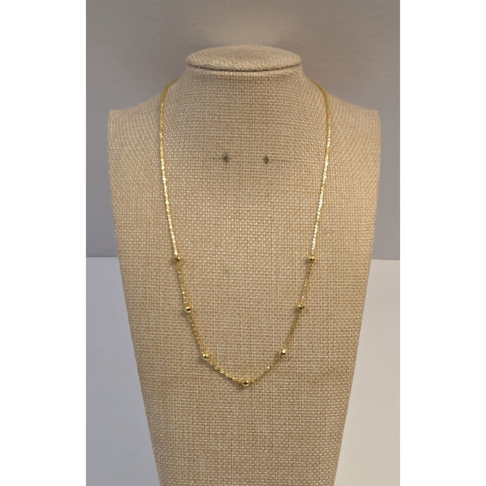 Stunning 14k Yellow Gold Italian Rope Necklace Stationary Disco Balls 17"